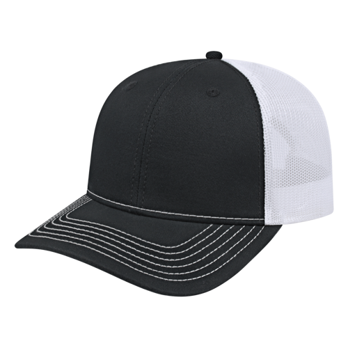 Color Block Trucker Hat with Mesh Back